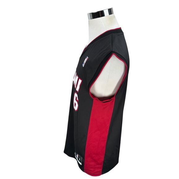Adidas Miami Heat LeBron James #6 Jersey Men’s Small Red Black V-Neck Pullover - Picture 5 of 11